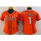 Women's Cincinnati Bengals #1 Ja'Marr Chase Limited Orange Baseball Jersey