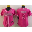 Women's Cincinnati Bengals #9 Joe Burrow Limited Pink Baseball Jersey