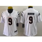 Women's Cincinnati Bengals #9 Joe Burrow Limited White Vapor Jersey