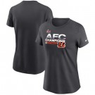 Women's Cincinnati Bengals Anthracite 2021 AFC Champions Locker Room Trophy Collection T-Shirt