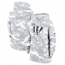 Women's Cincinnati Bengals Arctic Camo 2024 Salute to Service Club Fleece Pullover Hoodie