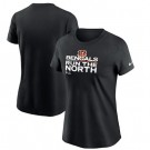 Women's Cincinnati Bengals Black 2021 AFC North Division Champions Trophy Collection T-Shirt
