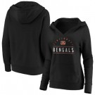 Women's Cincinnati Bengals Black Iconic League Leader V Neck Pullover Hoodie