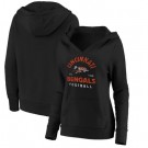 Women's Cincinnati Bengals Black Vintage Arch V Neck Pullover Hoodie