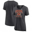 Women's Cincinnati Bengals Charcoal Super Bowl LVI Bound Retro Tri Blend Scoop Neck T-Shirt