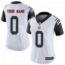 Women's Cincinnati Bengals Customized Limited White Rush Color Jersey