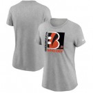 Women's Cincinnati Bengals Gray 2021 AFC Champions Team Slogan T-Shirt