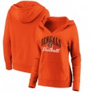 Women's Cincinnati Bengals Orange Victory Script V Neck Pullover Hoodie