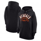 Women's Cincinnati Bengals Starter Black Half Ball Team Pullover Hoodie