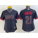 Women's Cincinnati Reds #21 Hunter Greene Black 2023 City Cool Base Jersey