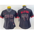 Women's Cincinnati Reds #44 Elly De La Cruz Black 2023 City Connect Player Number Cool Base Jersey