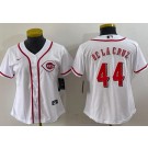 Women's Cincinnati Reds #44 Elly De La Cruz White Cool Base Jersey