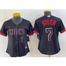 Women's Cincinnati Reds #7 Spencer Steer Black 2023 City Connect Player Number Cool Base Jersey