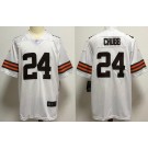 Women's Cleveland Browns #24 Nick Chubb Limited White Vapor Jersey