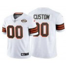 Women's Cleveland Browns Customized Limited White Alternate Vapor Jersey