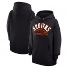 Women's Cleveland Browns Starter Black Half Ball Team Pullover Hoodie