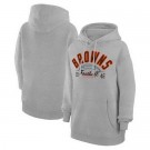 Women's Cleveland Browns Starter Gray Half Ball Team Pullover Hoodie