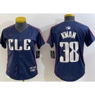Women's Cleveland Guardians #38 Steven Kwan Navy 2024 City Connect Limited Jersey