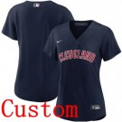 Women's Cleveland Guardians Customized Navy Cool Base Jersey