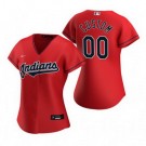 Women's Cleveland Indians Customized Red Alternate 2020 Cool Base Jersey
