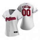 Women's Cleveland Indians Customized White 2020 Cool Base Jersey