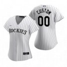 Women's Colorado Rockies Customized White Stripes 2020 Cool Base Jersey