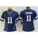 Women's Dallas Cowboys #11 Micah Parsons Limited Navy Vapor Jersey