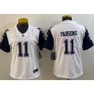 Women's Dallas Cowboys #11 Micah Parsons Limited White Rush Color Jersey