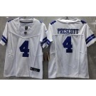 Women's Dallas Cowboys #4 Dak Prescott Limited White FUSE Vapor Jersey