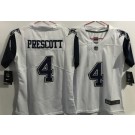 Women's Dallas Cowboys #4 Dak Prescott White Throwback Vapor Jersey