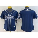 Women's Dallas Cowboys Blank Navy Baseball Jersey