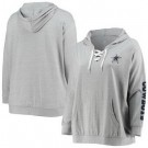 Women's Dallas Cowboys Gray Lace Up Pullover Hoodie