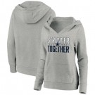 Women's Dallas Cowboys Heather Gray Stronger Together Crossover Neck Printed Pullover Hoodie 0709