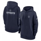 Women's Dallas Cowboys Navy Sideline Club Fleece Pullover Hoodie