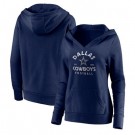 Women's Dallas Cowboys Navy Vintage Arch V Neck Pullover Hoodie