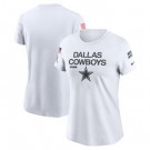Women's Dallas Cowboys White 2024 Salute To Service Legend Performance T Shirt