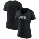 Women's Denver Broncos Black City Pride Team V Neck T Shirt