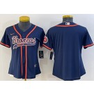 Women's Denver Broncos Blank Navy Baseball Jersey