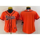 Women's Denver Broncos Blank Orange Baseball Jersey