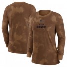 Women's Denver Broncos Brown 2023 Salute To Service Sideline Long Sleeve T Shirt