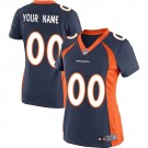 Women's Denver Broncos Customized Game Navy Blue Jersey