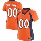Women's Denver Broncos Customized Game Orange Jersey