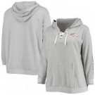 Women's Denver Broncos Gray Lace Up Pullover Hoodie