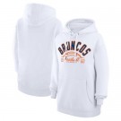 Women's Denver Broncos Starter White Half Ball Team Pullover Hoodie