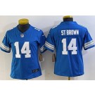 Women's Detroit Lions #14 Amon Ra St Brown Limited Blue 2024 FUSE Vapor Jersey