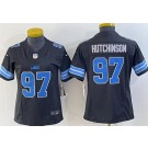 Women's Detroit Lions #97 Aidan Hutchinson Limited Black 2024 FUSE Vapor Jersey