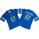 Women's Detroit Lions #97 Aidan Hutchinson Limited Blue FUSE Vapor Jersey