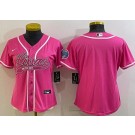 Women's Detroit Lions Blank Limited Pink Baseball Jersey