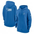 Women's Detroit Lions Blue Sideline Club Fleece Pullover Hoodie