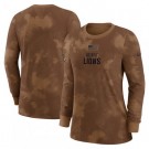 Women's Detroit Lions Brown 2023 Salute To Service Sideline Long Sleeve T Shirt